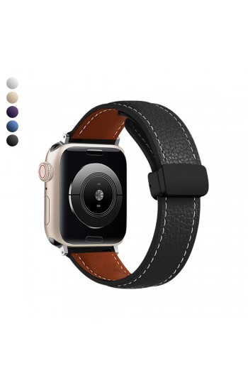 Apple Watch 38-40-41 mm Uyumlu KR414 Daks Seri Deri Kordon…