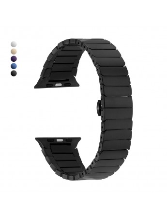 Apple Watch 42 44 45 49 mm Uyumlu Baklalı Çelik Kordon
