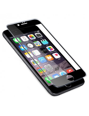 Bufalo iPhone 6 Plus/6s Plus Ekran Koruyucu Silikon Çerçeveli 5D Temperli Cam Siyah