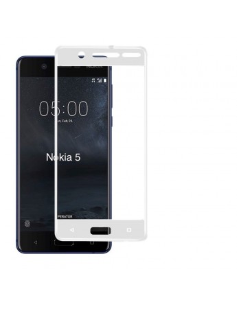 Bufalo Nokia 5 Kavisli 3D Cam Ekran Koruyucu Beyaz