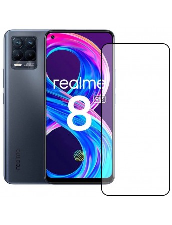 Bufalo Realme 8 / 8 Pro Ekran Koruyucu 5D Temperli Cam Siyah