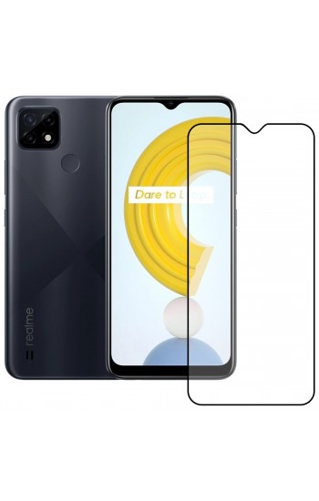 Bufalo Realme C21 Ekran Koruyucu 5D Temperli Cam Siyah…
