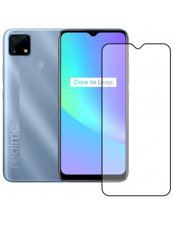 Bufalo Realme C25 /C25s Ekran Koruyucu 5D Temperli Cam Siyah
