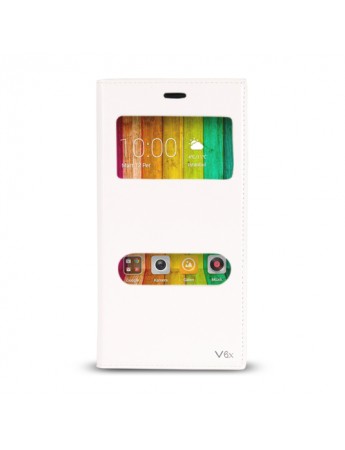 Casper VIA V6X Gizli Mıknatıslı Premium Pencereli Magnum Kılıf Beyaz
