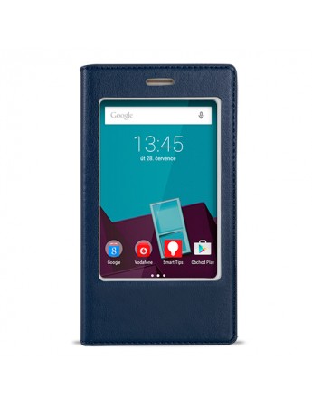 FitCase Dolce Vodafone Smart 7 Style Gizli Mıknatıslı Pencereli Kılıf Lacivert