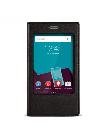 FitCase Dolce Vodafone Smart 7 Style Gizli Mıknatıslı Pencereli Kılıf Siyah