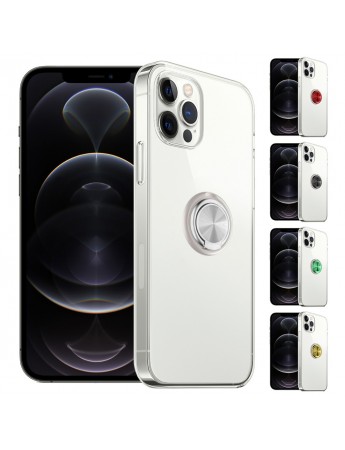 FitCase iPhone 12 Pro Max Kılıf Gross Ring Şeffaf Arka Kapak