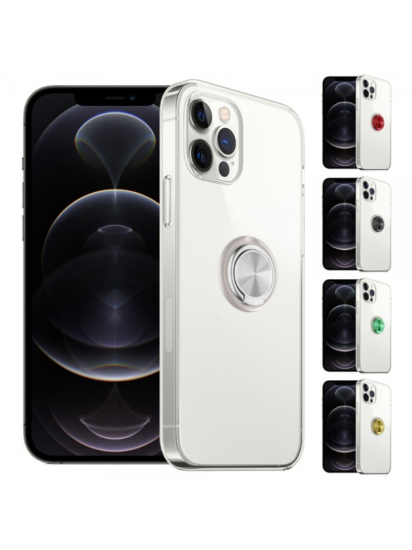 FitCase iPhone 12 Pro Max Kılıf Gross Ring Şeffaf Arka Kapak