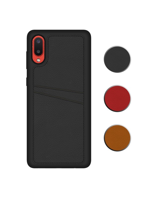 FitCase Samsung Galaxy A02 Kılıf Proda Deri Çift Kartlık Cepli Kapak