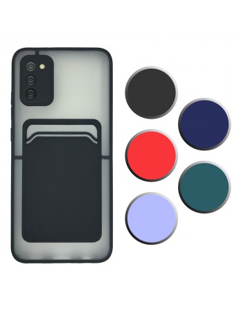 FitCase Samsung Galaxy A02s Kılıf Cardy Kartlık Cepli Mat Kapak
