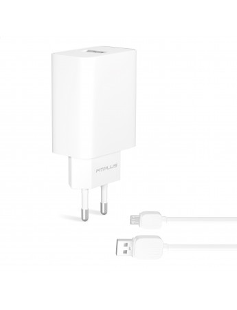 FitPlus Bianca FT-301M QC3.0 Seyahat Şarj Aleti Micro USB Kablo Set 3A