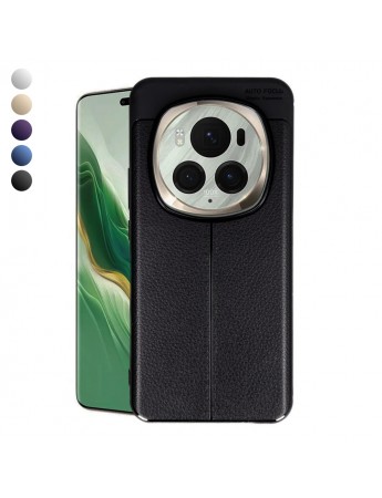 Honor Magic 6 Pro Kılıf Auto Focus Deri Desen Silikon Arka Kapak