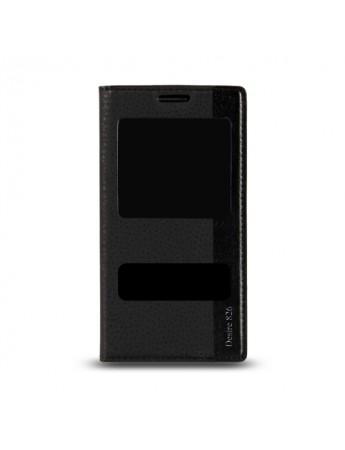 HTC Desire 826 Gizli Mıknatıslı Pencereli Magnum Kılıf Siyah