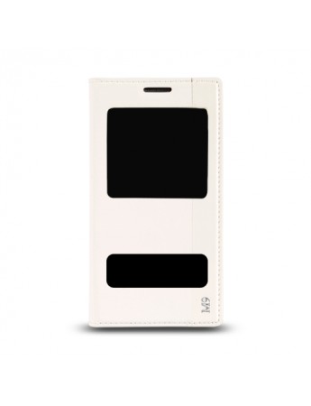 HTC One M9 Gizli Mıknatıslı Pencereli Magnum Kılıf Beyaz
