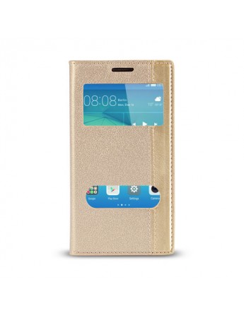 Huawei GT3 Gizli Mıknatıslı Pencereli Magnum Kılıf Gold