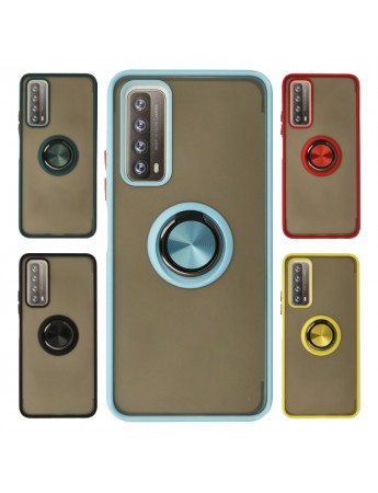 Huawei P Smart 2021 Kılıf Montrea Ring Yüzük Stantlı Kapak