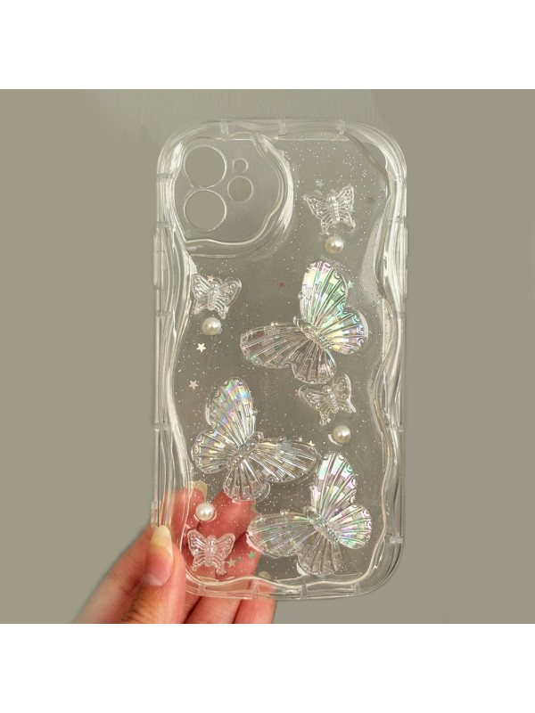 iPhone 11 Kılıf 3D Kelebek Desen Kamera Korumalı Şeffaf Silikon Ka…