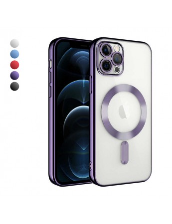 iPhone 11 Pro Kılıf Magsafe Özellikli Metal Lazer Silikon Kapak