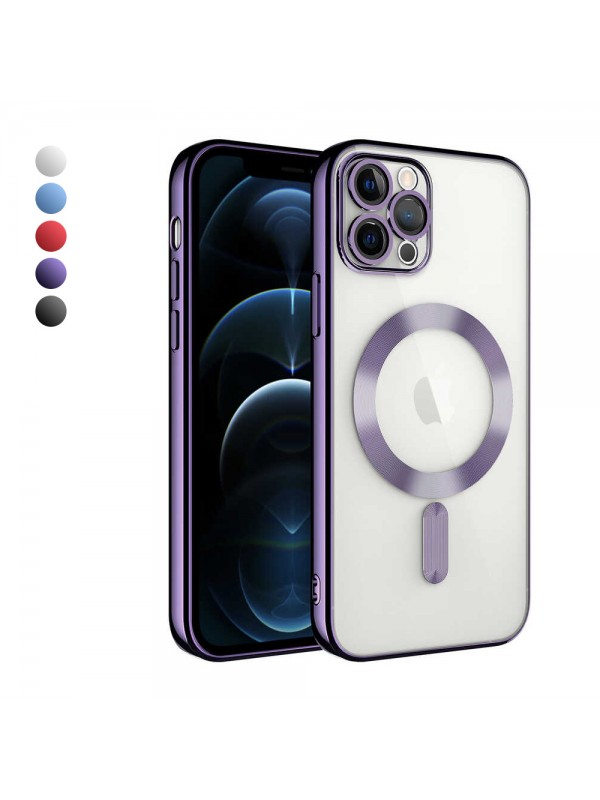 iPhone 11 Pro Kılıf Magsafe Özellikli Metal Lazer Silikon Kapak