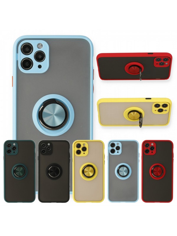 iPhone 11 Pro Kılıf Montrea Ring Yüzük Stantlı Kapak