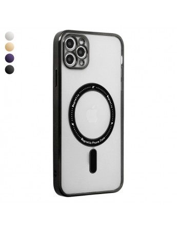 iPhone 11 Pro Max Kılıf Magsafe Özellikli Gold Seri Lazer Silikon Kapak