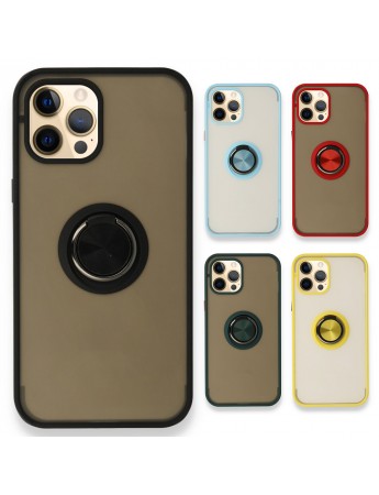 iPhone 12 / 12 Pro Kılıf Montrea Ring Yüzük Stantlı Kapak