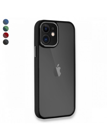 iPhone 12 Kılıf Freya Lazer Lens Kamera Çerçeveli Silikon Kapak
