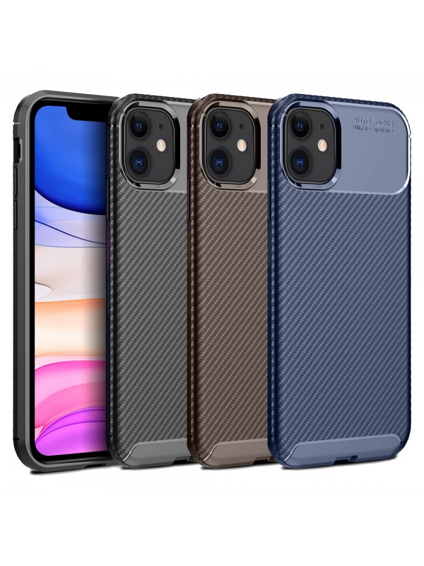 iPhone 12 Mini Kılıf Focus Carbon Desen Silikon Arka Kapak