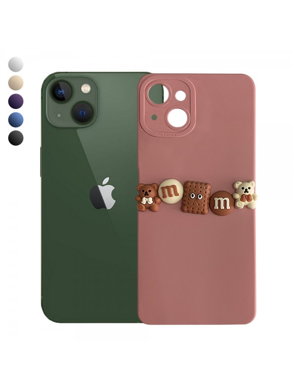 iPhone 13 Kılıf 3D M Bear Kamera Korumalı Silikon Kapak