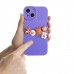iPhone 14 Kılıf 3D M Bear Kamera Korumalı Silikon Kapak