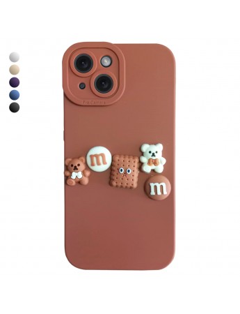 iPhone 14 Kılıf 3D M Bear Kamera Korumalı Silikon Kapak
