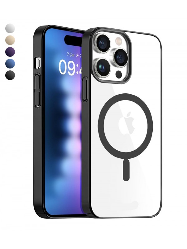 iPhone 14 Pro Max Kılıf Magsafe Özellikli Titanyum Seri Silikon Kap…