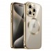 iPhone 15 Pro Max Kılıf Magsafe Özellikli Metal Lazer Silikon Kapak