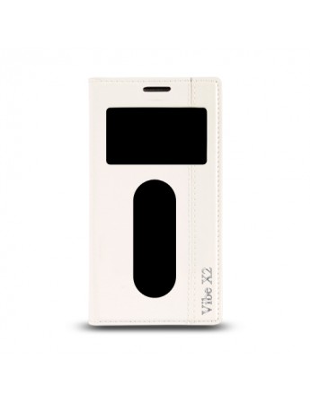 Lenovo Vibe X2 - Gizli Mıknatıslı Pencereli Magnum Kılıf Beyaz