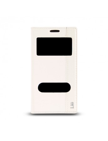 LG L80 Gizli Mıknatıslı Pencereli Magnum Kılıf Beyaz