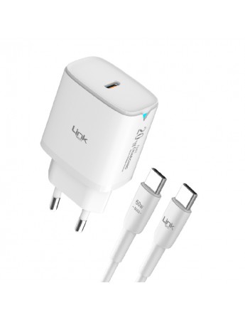 LinkTech C307 20W PD Type-C to Type-C Kablolu Şarj Aleti Set