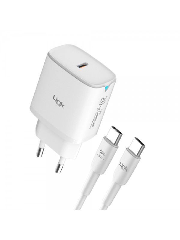 LinkTech C307 20W PD Type-C to Type-C Kablolu Şarj Aleti Set…