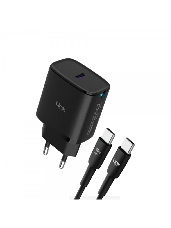 LinkTech C311 25W PD Type-C to Type-C Kablolu Şarj Aleti Set…