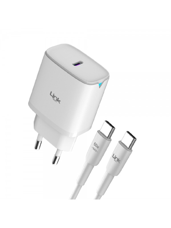 LinkTech C312 30W PD GaN3 Type-C to Type-C Kablolu Şarj Aleti Set…