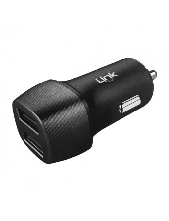 LinkTech C490 Çift Girişli Araç İçi Şarj Aleti Adaptör (Başlık) 2.4A Siyah