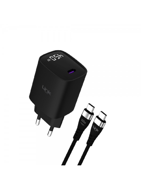 LinkTech G850 Premium 45W QC4.0 GaN Type-C Kablolu Şarj Aleti Set…