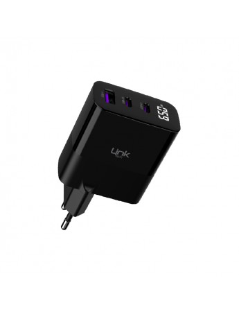 LinkTech G852 Premium 65W PD GaN3 1xUSB + 2x USB-C Şarj Adaptörü