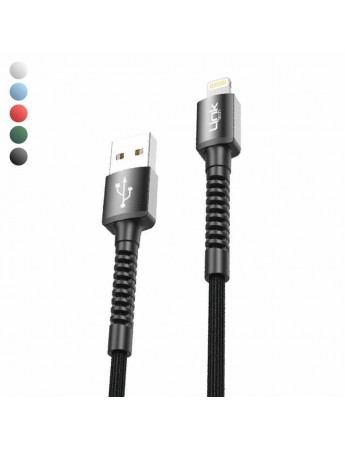 LinkTech K550 Lightning-USB Metal Başlı Data/Şarj Kablosu 3A 1mt