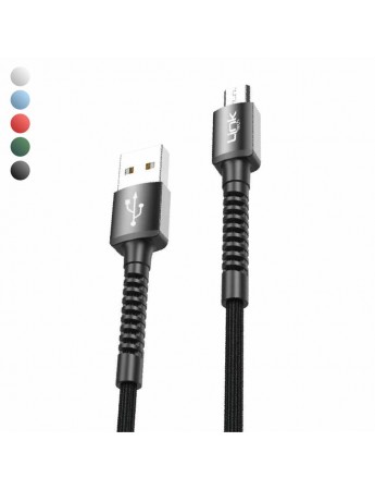 LinkTech K551 Micro USB Metal Başlı Data/Şarj Kablosu 3A 1mt
