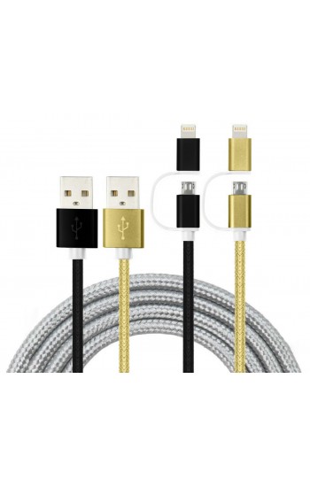 LinkTech K555 2in1 Micro USB + iPhone 1.2mt Şarj ve Data Kablosu…