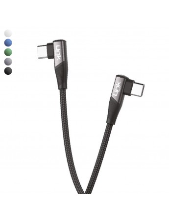 Linktech K595 Safe 60W Type-C - Type-C 90 Derece Data/Şarj Kablosu 1.5mt