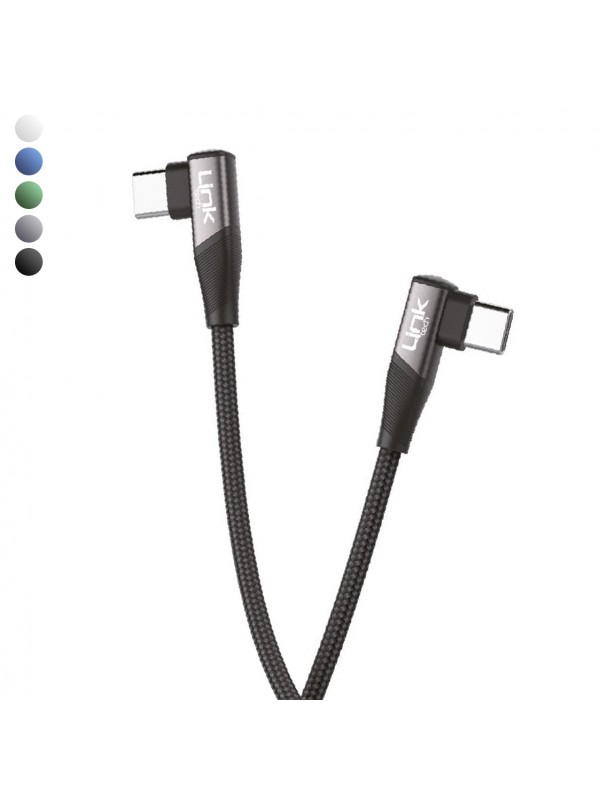 Linktech K595 Safe 60W Type-C - Type-C 90 Derece Data/Şarj Kablosu 1.…