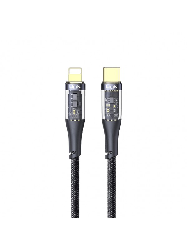 LinkTech K673 Type-C - Lightning 27W 3A 1.3m Örgü Şarj Kablosu…