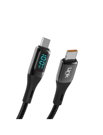LinkTech K680 Dijital Göstergeli Type-C - Type-C 100W Data ve Şarj Kablosu 1mt