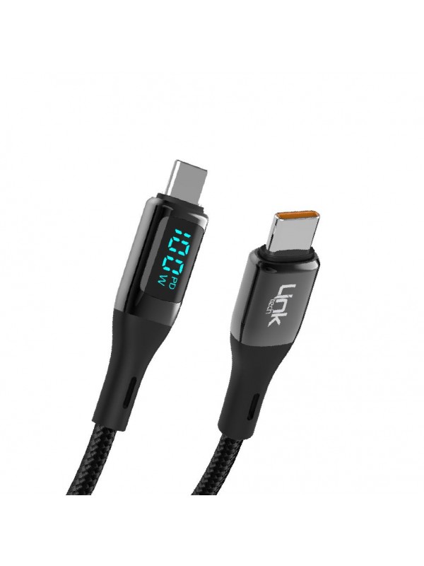 LinkTech K680 Dijital Göstergeli Type-C - Type-C 100W Data ve Şarj K…
